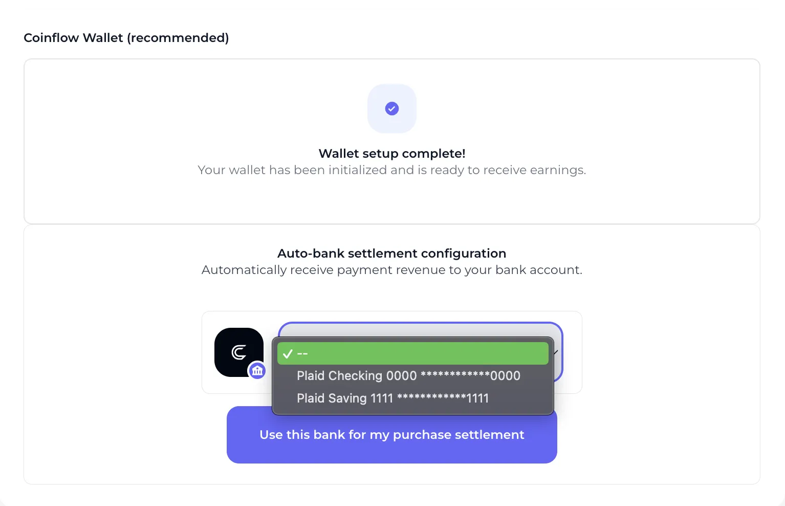 How to set up automated bank settlement.